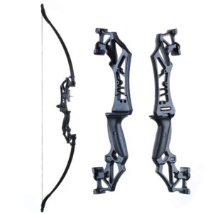 TOPARCHERY Archery Takedown Recurve Bow Hunting Long Bow Alloy Riser for Outdoor Shooting Training- Right Hand - Draw Weight 30lbs 40lbs - with Arrow Sight, Arrow Brush