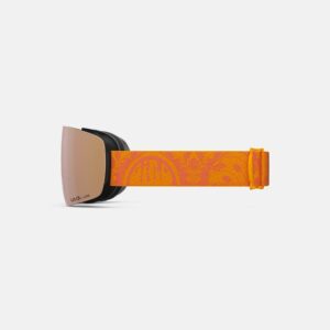 Giro Contour RS Ski Goggles - Snowboard Goggles for Men & Women - Tiger Lily/Monarch Orange Filmore Sun Strap with Vivid Rose Gold/Vivid Infrared Lenses