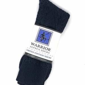 WARRIOR ALPACA SOCKS - Two-Tone Texture Socks Alpaca Wool Socks (Large, Navy/Olive)