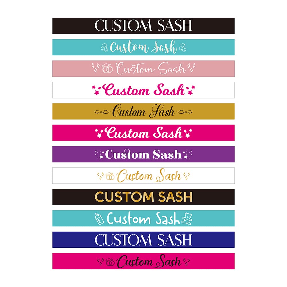 Party to Be Custom Sash Make Your Own Sash 3.15" Wide x 35" Long from Shoulder to Hip