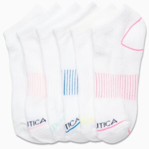 Nautica Women's Socks - Athletic Cushion Low Cut Socks (6 Pack), Size 4-10, Bright Assortment