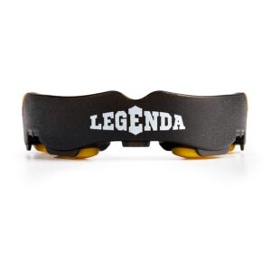 Legenda Mouth Guard Sports w/Case, Professional Mouthguard for Boxing, Football, Hockey, Jiu Jitsu, Muay Thai, MMA, Wrestling and High Contact Sports, Fits Adults, Youth, Kids 11+ (Black/Yellow)