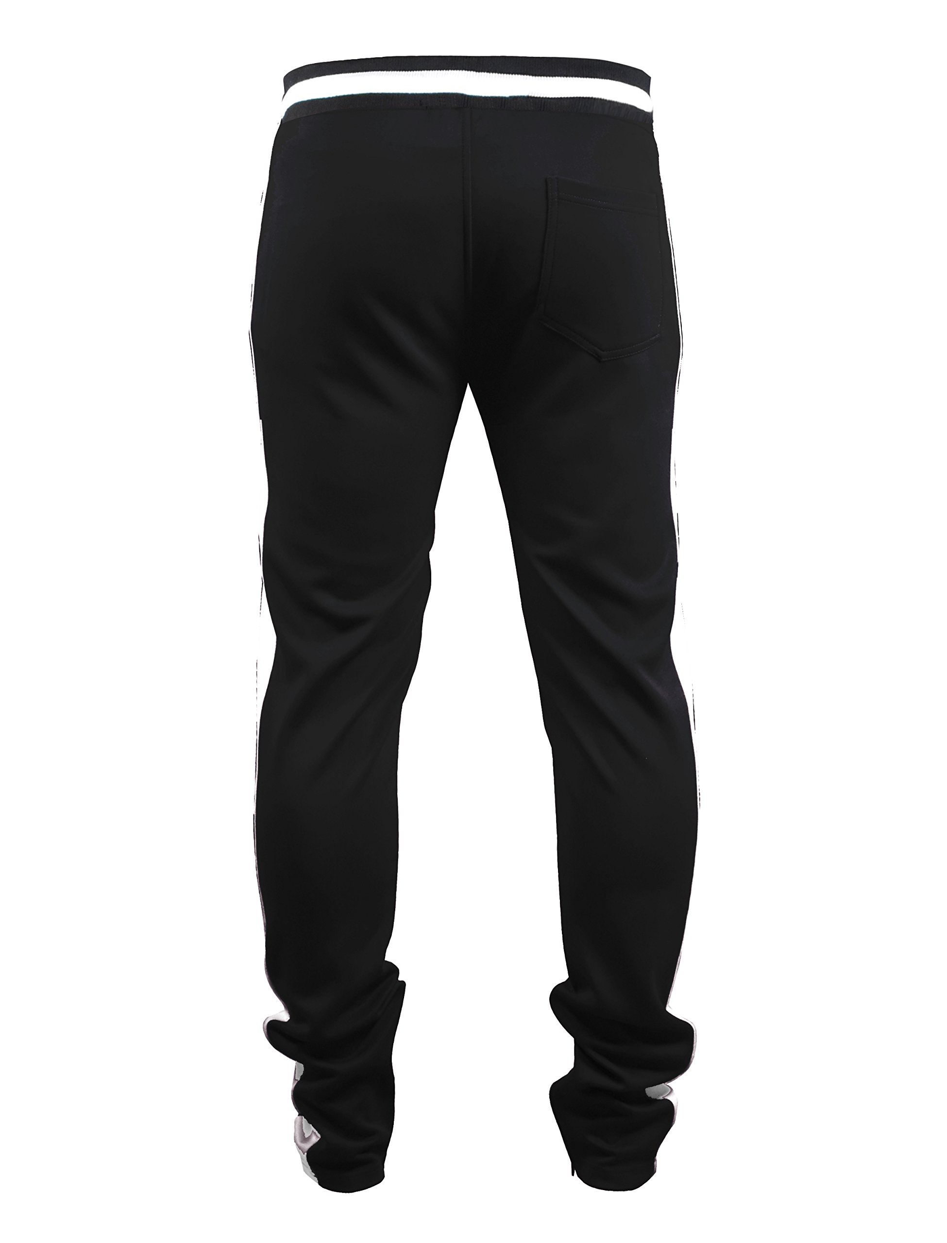 SCREENSHOT-S41700 Mens Hip Hop Premium Slim Fit Comfort Track Pants - Athletic Fitness Fashion Urban Lifestyle Streetwear Bottoms-Black/Purple-Large