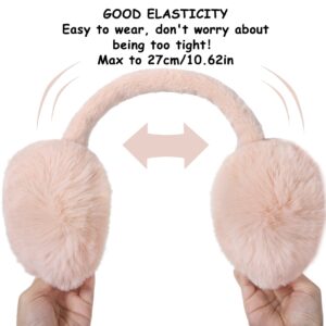 Ear Muffs for Women, Foldable Winter Faux Furry Earmuffs, Cold Weather Cute Soft Ear Warmer Covers Headband