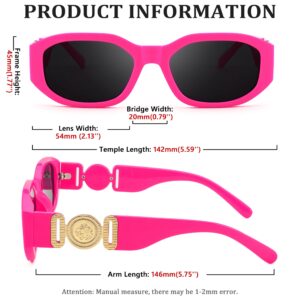 FEISEDY Retro Trendy Rectangle Sunglasses Women Men Vintage 90s Small Narrow Square Sunglasses B2322