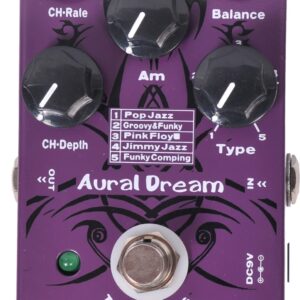 Aural Dream Organ Synthesis B Guitar Effect Pedal includes POP Jazz,Groovy&Funky,Jimmy Jazz and Funky Comping effects with Rotary Horn,Percussion and Chorus Modules,True bypass.