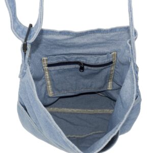 YunZh Denim Shoulder Bag for Women, Casual Style Lightweight Classic Retro Travel Shopper Hobo Bag