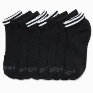 AND1 Boys' Socks - Athletic Cushion Quarter Cut Socks (8 Pack), Size Small-Medium, Solid Black