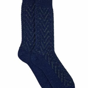 WARRIOR ALPACA SOCKS - Two-Tone Texture Socks Alpaca Wool Socks (Large, Navy/Olive)