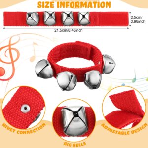 64 Pcs Christmas Wrist Jingle Bells Kids Jingle Bells Wrist Band Jingle Bells Instruments Baby Hand Bells for Kids Adjustable Musical Hand Bells Set Party Supplies Music Percussion Gifts, 8 Colors