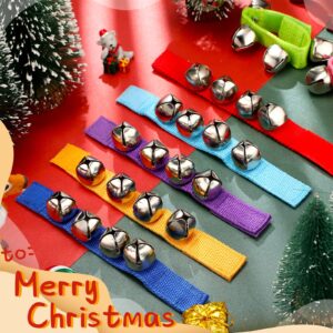 64 Pcs Christmas Wrist Jingle Bells Kids Jingle Bells Wrist Band Jingle Bells Instruments Baby Hand Bells for Kids Adjustable Musical Hand Bells Set Party Supplies Music Percussion Gifts, 8 Colors