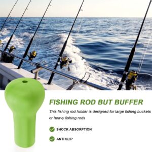 Pteanecay Rod Butt Cushion Fishing Cap,Floating Eva Foam Fishing Rod Cover for Large Fishing Rods (Green)