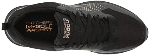 Skechers Women's Go Elite 5 Arch Fit Waterproof Golf Shoe Sneaker, Black/Rose Gold Sport, 5.5