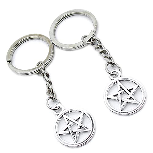 100 Pieces Keychain Keyring Door Car Key Chain Ring Tag Charms Supplies ZE9Z8Y Pentacle