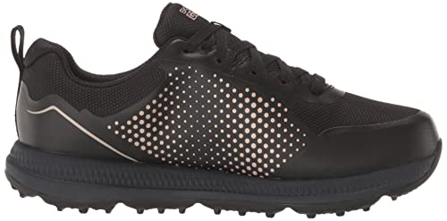 Skechers Women's Go Elite 5 Arch Fit Waterproof Golf Shoe Sneaker, Black/Rose Gold Sport, 5.5