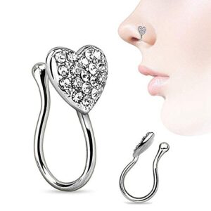 QWALIT Fake Septum Nose Rings for Women, Fake Nose Piercing Hoop, Stud, Helix Earring