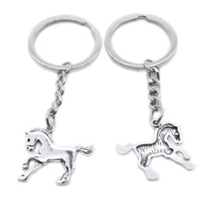 100 pieces keychain keyring door car key chain ring tag charms supplies ee8y7n horse pony