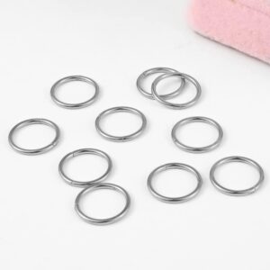 DOEARKO 10 PCS Ear Gauges Ear Rings Hypoallergenic 316L Stainless Steel 2g 0g Plugs for Ears Body Piercing Jewelry (1.2 * 8mm 10 PCS, Silver Basic)