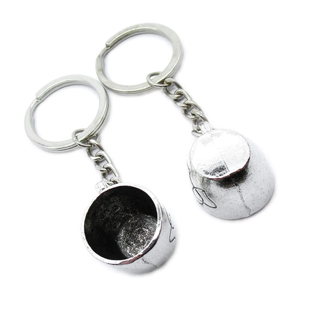 100 Pieces Keychain Keyring Door Car Key Chain Ring Tag Charms Supplies OJ4G6F Love Heart Cup