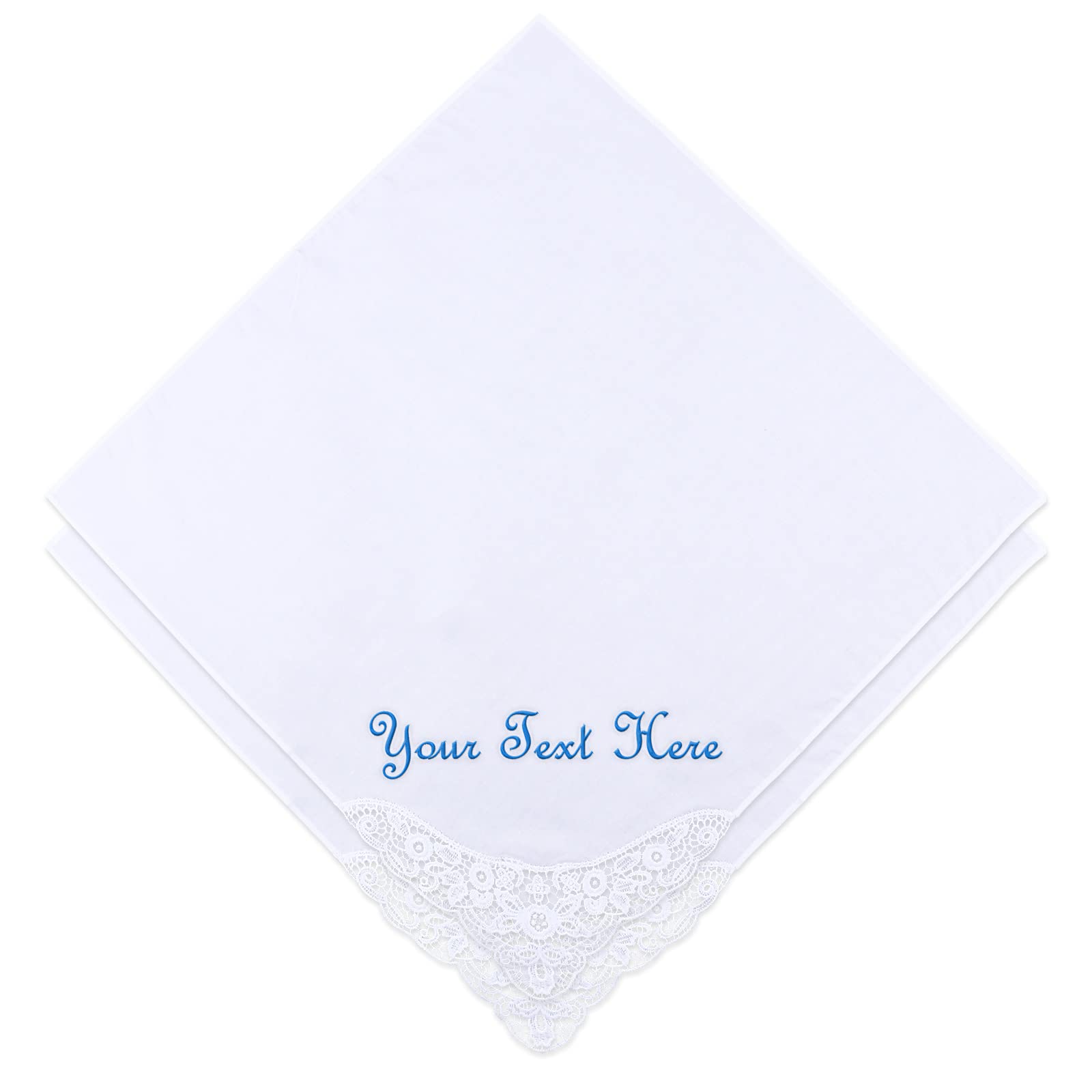 Sinseike Personalized Wedding Gift Embroidered Handkerchief, Custom Embroidered Wedding Day Bride Gift (Personalized)