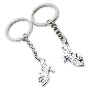 50 pieces keychain keyring door car key chain ring tag charms supplies tt3i4r high heels shoes