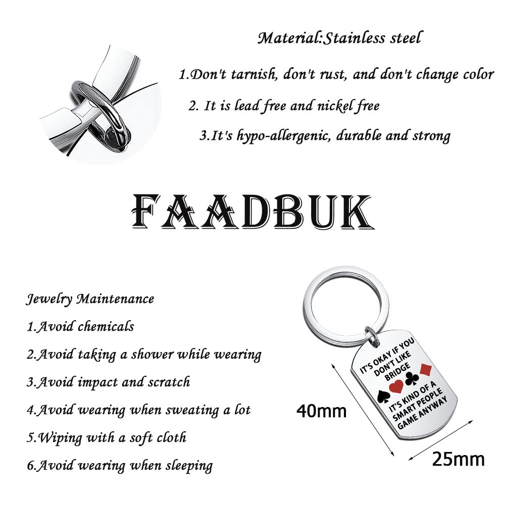 FAADBUK Funny Bridge Gift Bridge Lover Gift Bridge Keychain for Bridge Player Bridge Themed Gift (Bridge)