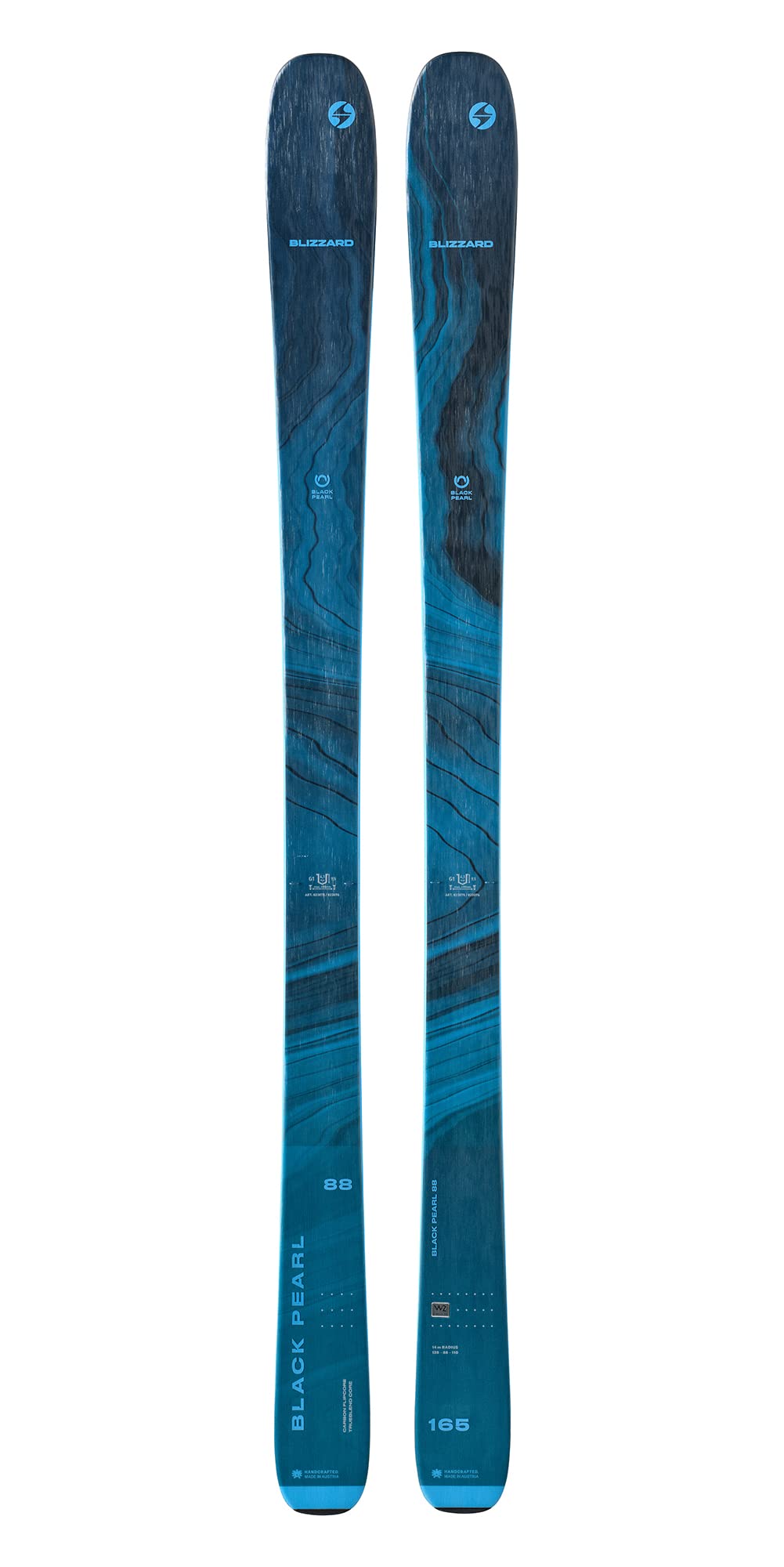 Blizzard Women's 8A227500001 Black Pearl 88 All-Mountain Freeride Lightweight Blue Skis (Bindings Not Included), Size 159