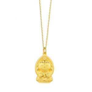 chow sang sang 999.9 24k solid gold price-by-weight 6.73g gold bodhisattva pendant for women 91004p | [not include the necklace]