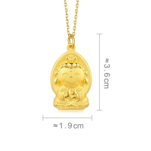 CHOW SANG SANG 999.9 24K Solid Gold Price-by-Weight 6.73g Gold Bodhisattva Pendant for Women 91004P | [Not Include the Necklace]