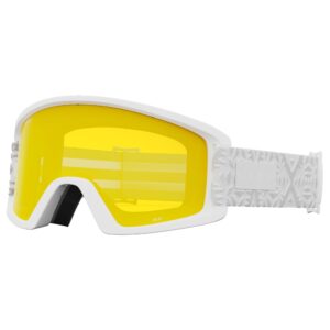 Giro Dylan Asian Fit Ski Goggles - Snowboard Goggles for Women & Youth - White Flake Strap with Amber Pink/Yellow Lenses