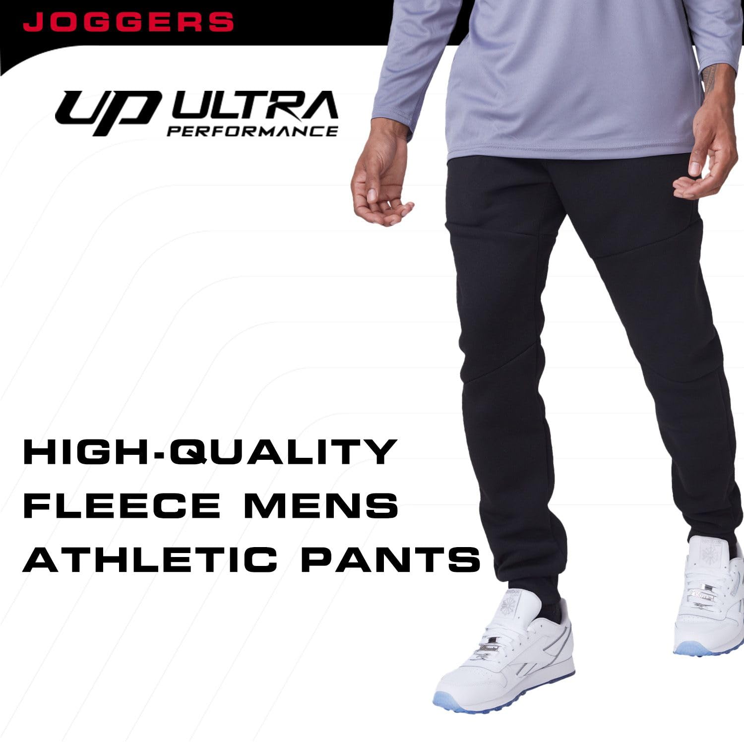 Ultra Performance Athletic Joggers for Men, Workout Sweatpants for Men, 3 Pack