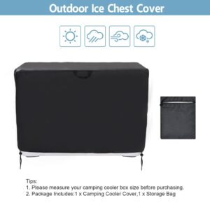 Kingling Cooler Cover, Waterproof Outdoor Rolling Ice Chest Cover Wheeled Camping Coolers Cover for 75 Quarts Cooler Box - 38''L x20''W x20''H