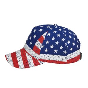 Women Men Outdoor Baseball Hat Breathable Sports Sun Cap (Red Blue White American Flag)