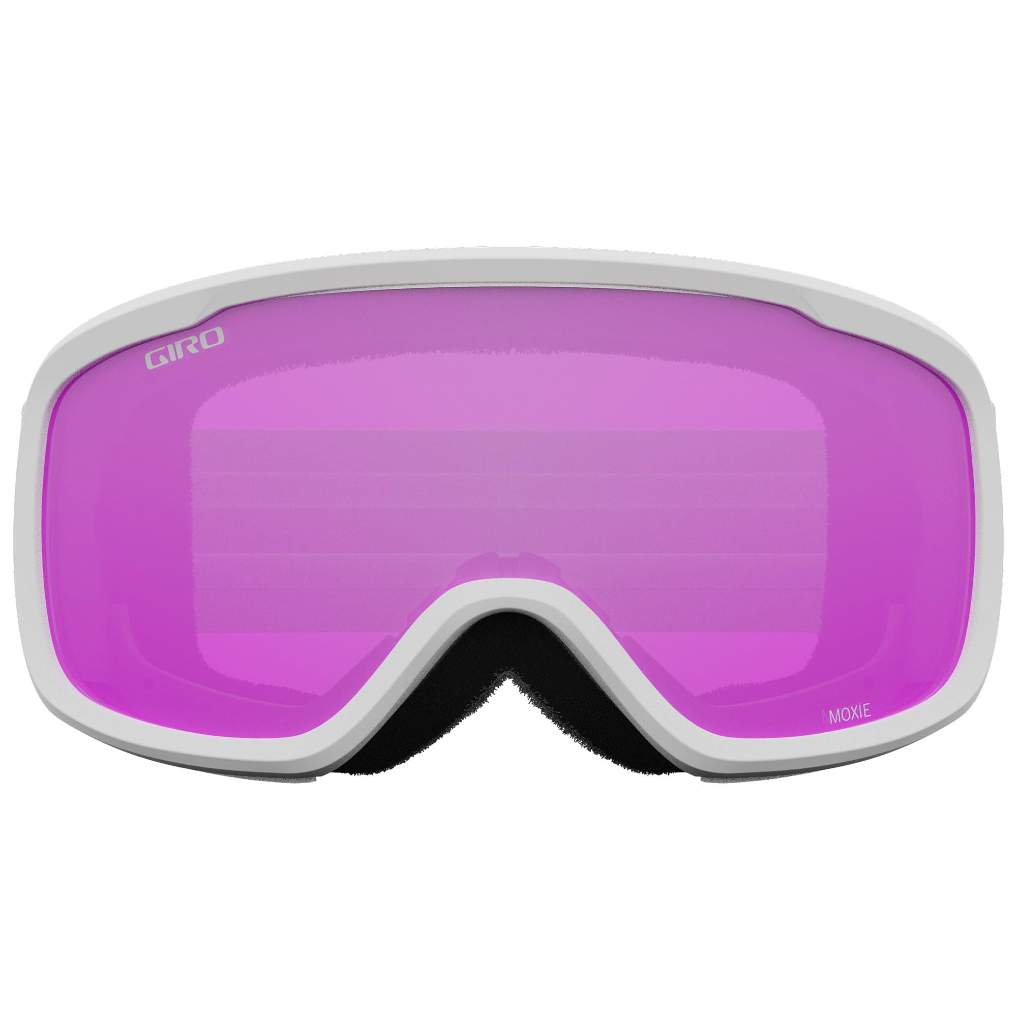 Giro Moxie Asian Fit Ski Goggles - Snowboard Goggles for Women & Youth - White Core Light Strap with Amber Pink/Yellow Lenses