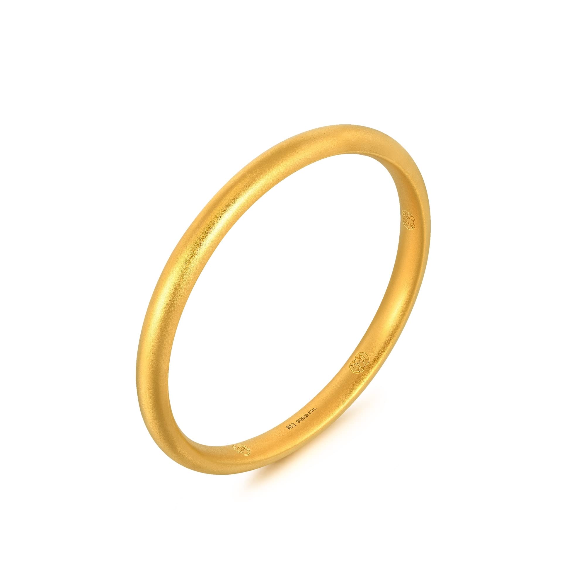 CHOW SANG SANG Cultural Blessings 999.9 24K Solid Gold Price-by-Weight Gold Matte-Finished, Loop Bangle for Women 92290K (Approx. 0.83tael (~31.06g), 8 (Wrist Size:15-16 CM))