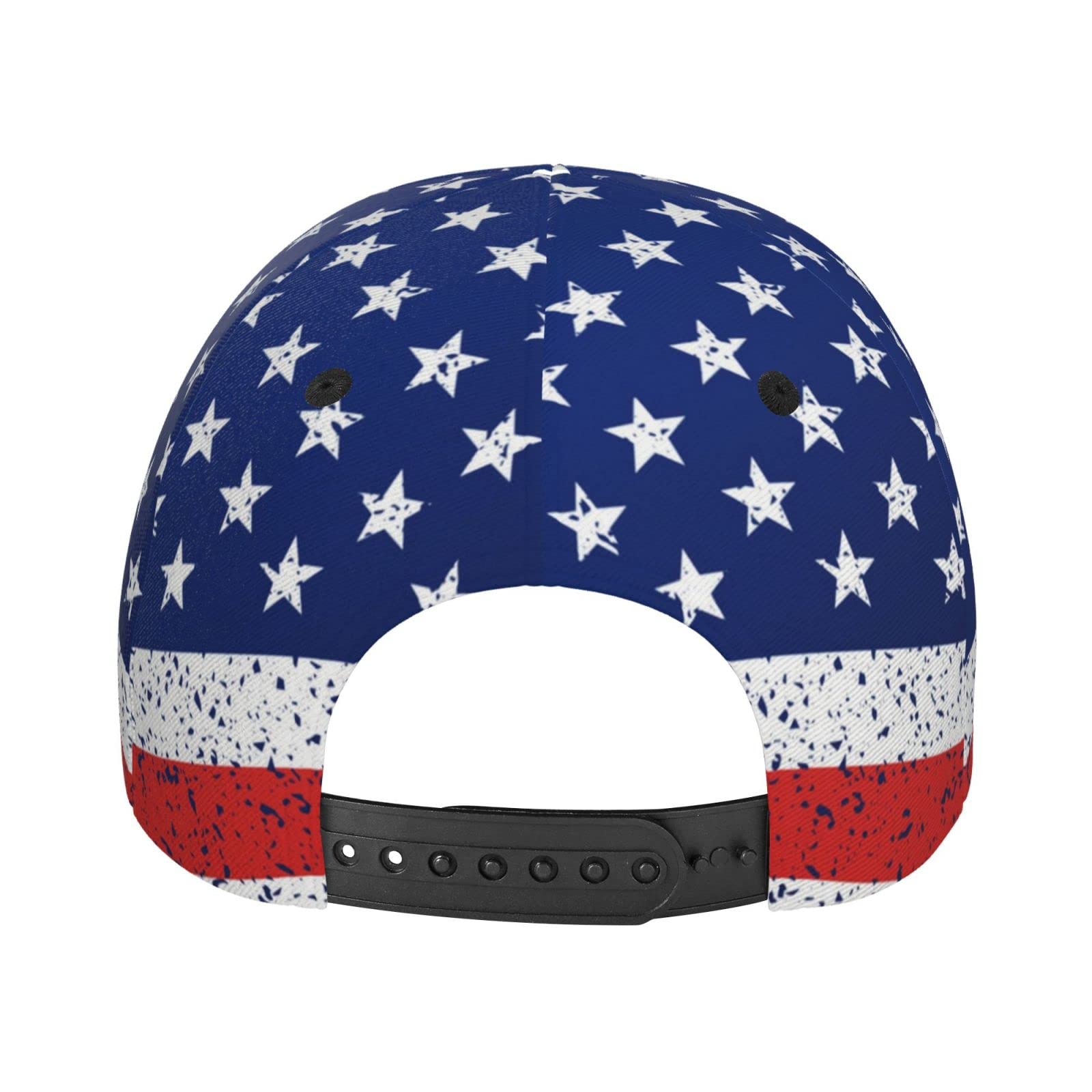 Women Men Outdoor Baseball Hat Breathable Sports Sun Cap (Red Blue White American Flag)