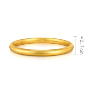 CHOW SANG SANG Cultural Blessings 999.9 24K Solid Gold Price-by-Weight Gold Matte-Finished, Loop Bangle for Women 92290K (Approx. 0.83tael (~31.06g), 8 (Wrist Size:15-16 CM))