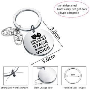 TGBJE Stage Manager Gift Don’t Make Me Use My Stage Manager Voice Keychain Funny Theater Gift Comedy Tragedy Masks Gift For Drama Student (stage voice kc)