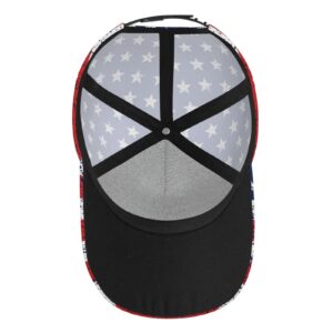 Women Men Outdoor Baseball Hat Breathable Sports Sun Cap (Red Blue White American Flag)