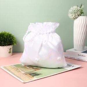 Wedding Bags: Wedding Money Bag White Wedding Satin Bag Bridal Showers Pouch Bag for Dance Bridal Purse Wedding Favor