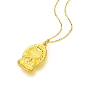 CHOW SANG SANG 999.9 24K Solid Gold Price-by-Weight 6.73g Gold Bodhisattva Pendant for Women 91004P | [Not Include the Necklace]