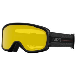 Giro Roam Asian Fit Ski Goggles - Snowboard Goggles for Men, Women & Youth - Black Techline Strap with Amber Scarlet/Yellow Lenses