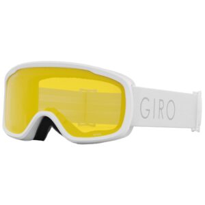 Giro Moxie Asian Fit Ski Goggles - Snowboard Goggles for Women & Youth - White Core Light Strap with Amber Pink/Yellow Lenses