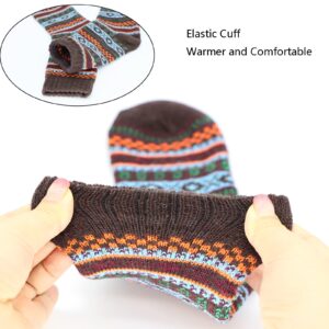 YZKKE 5Pairs Men Wool Socks Thick Thermal Hiking Winter Warm Boot Heavy Soft Cozy Socks for Cold Weather (Mul-3)