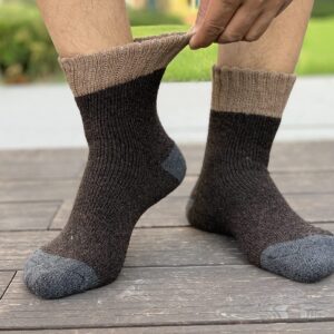 YZKKE 3Pack Mens Super Thick Wool Warm Socks - Soft Comfort Casual Crew Winter Socks