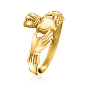 Ross-Simons 14kt Yellow Gold Claddagh Ring. Size 8