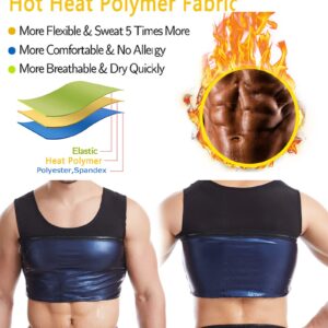 OKHOTY Men's Sauna Vest Workout Sauna Sweat Vest Tank Top for Men Sweat Enhancing Vest Waist Trainer for Men