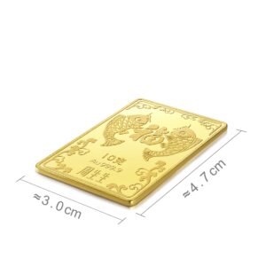 Chow Sang Sang 999.9 24K Solid Gold Price-by-Weight Gold Koi Fish Ingot for Women and Men (10 Grams, 0.35 Oz)