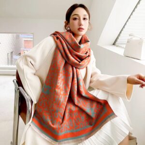 RainFlowwer Womens Pashmina Shawl Wrap Scarf Winter Warm Wool Scarves Large Reversible Stole Scarf Evening Dress Christmas Gift