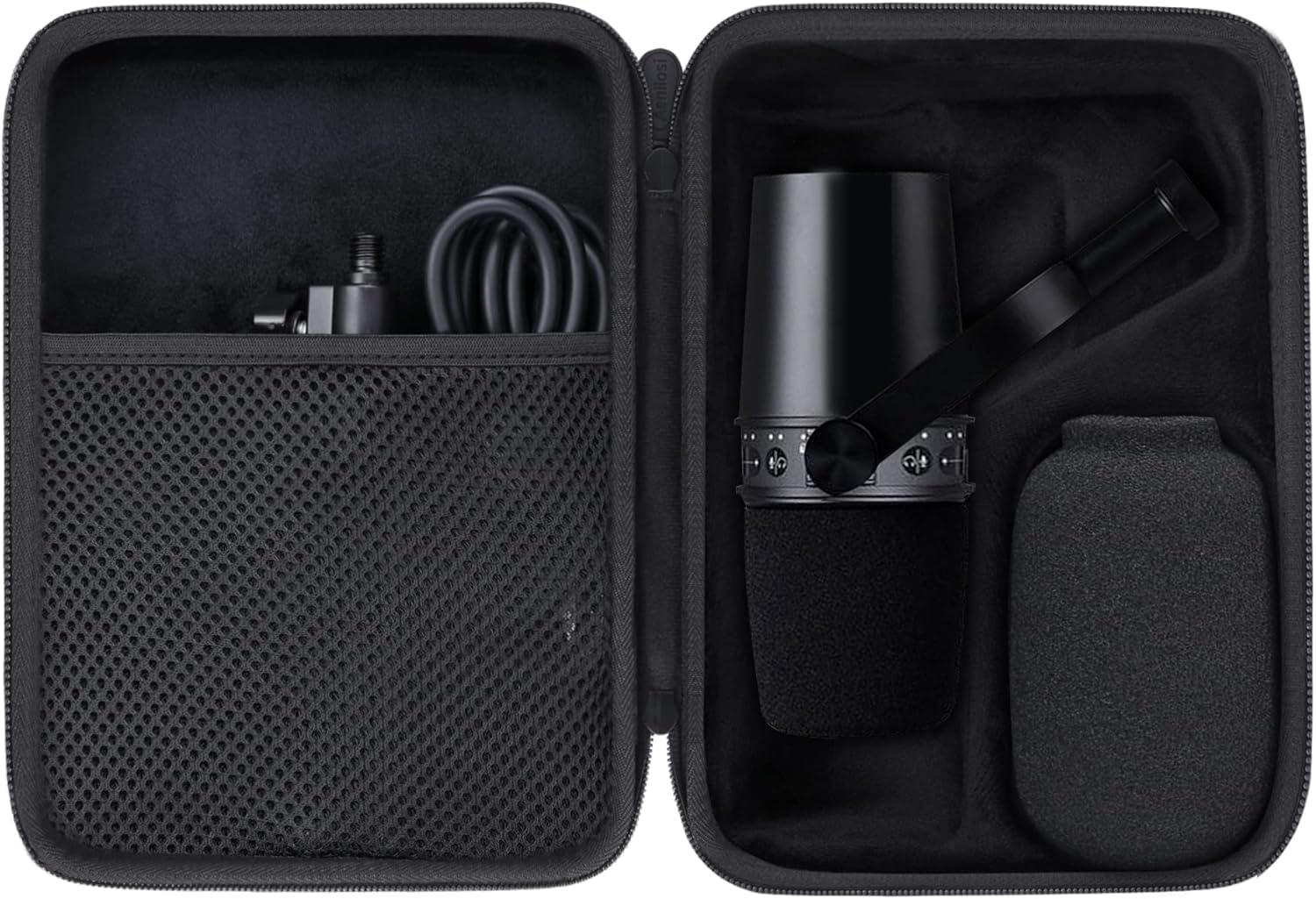 Aenllosi Hard Carrying Case Compatible with SM7B/MV7 SM7dB Vocal Dynamic Microphone for Broadcast (SM7B/MV7/ SM7dB)